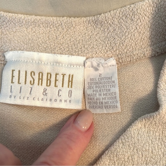 Vintage Zip-Up Vest Cream Light Beige Front Pockets Liz Claiborne Plus size 2X - Picture 12 of 13